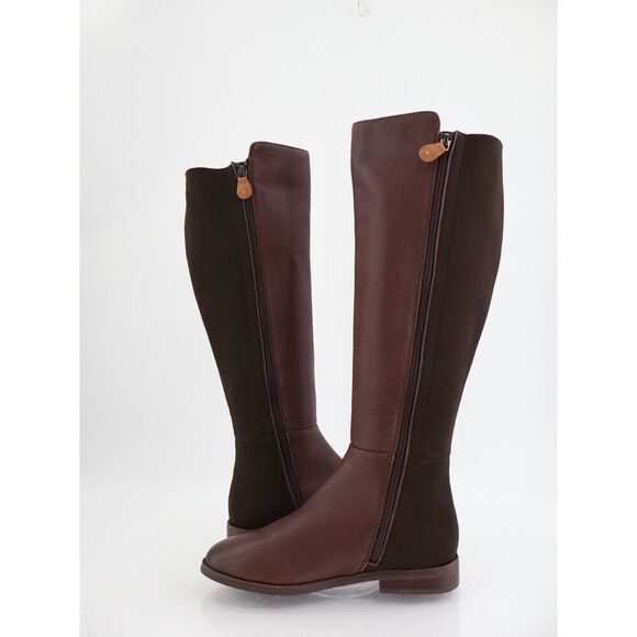 Gentle Souls Emma Women Knee High Brown Riding Boots Size 6.5 M Stretchy Zip up - Picture 2 of 12
